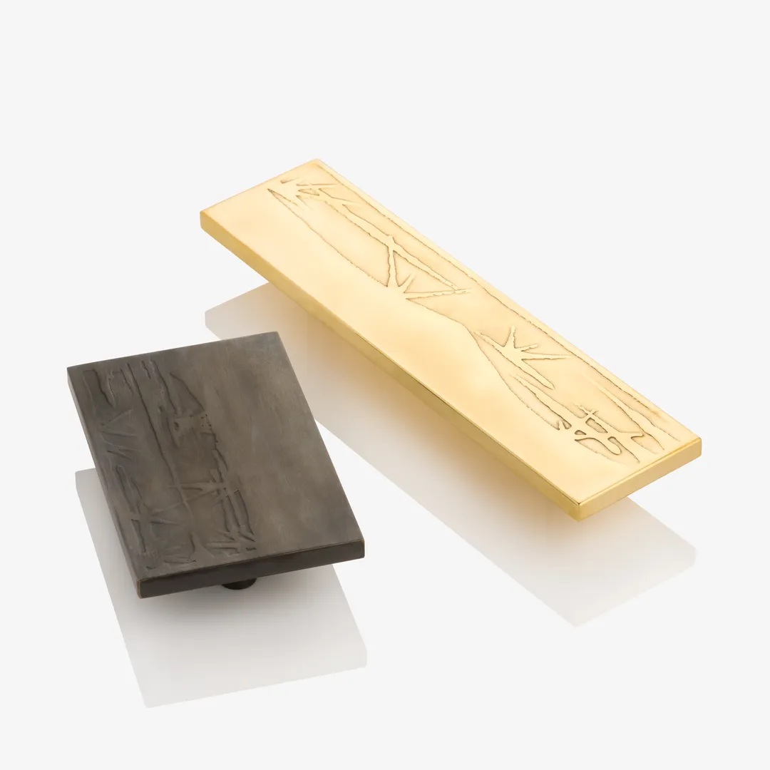 その他 two face solid brass Acid Etched Solid Brass Rectangular Cabinet Handle