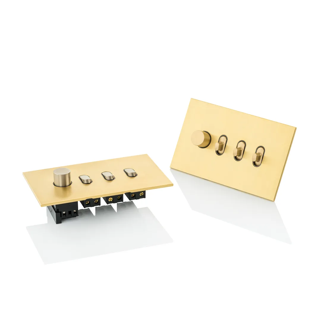 Velo Double Gang Electrical Plate - Combo 4 Switches