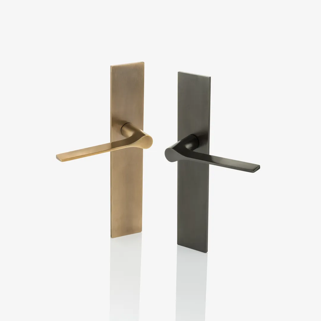 Fonteyn Solid Brass Lever Handle on Rectangular Back Plate