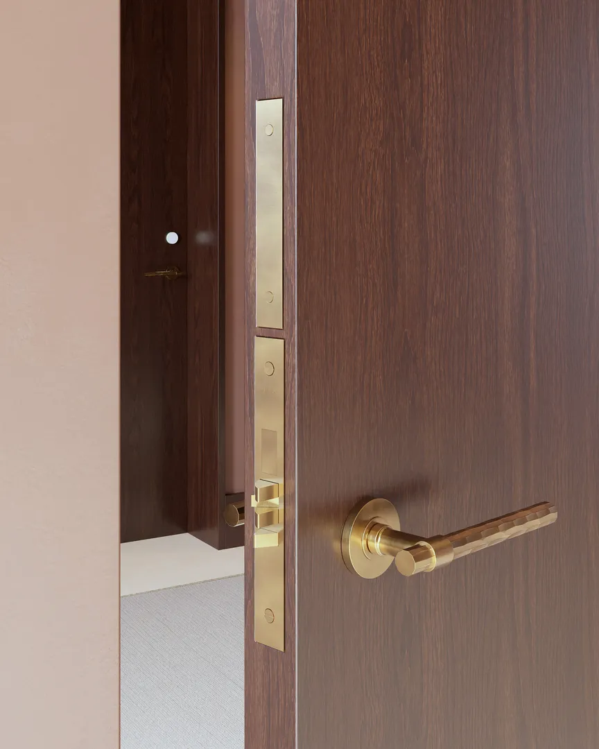 Rolled & Hammered Lever for Salto System (SP15416) in Mid Antique Brass Waxed - MABW