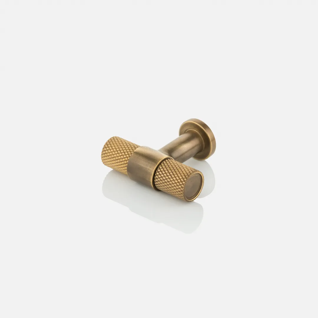 Montgomery T-Bar Diamond Knurl Cabinet Pull with Round Rose