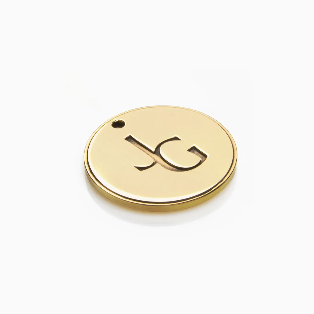 JG Sample Finish Disc New Logo - Polished Brass Waxed