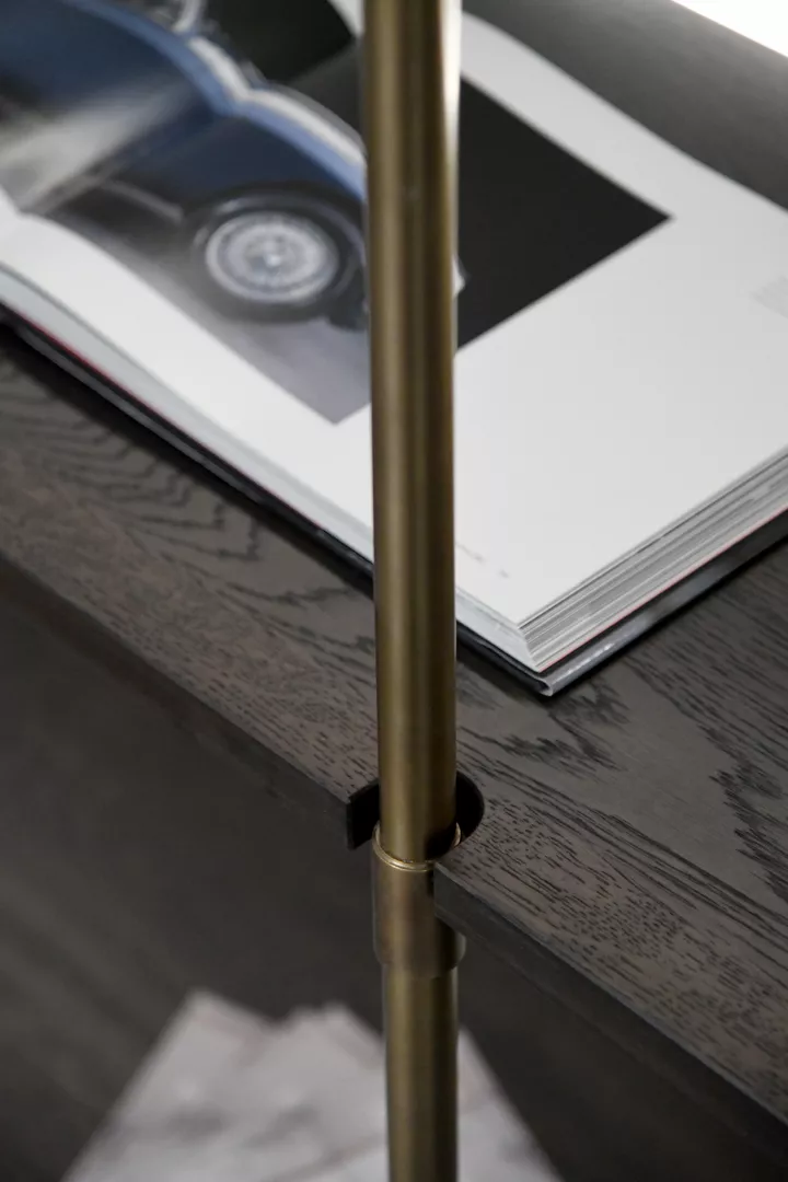 Training Room - Bespoke joinery with Round Hanging Rail (HR1004) & bespoke bracket in Mid Antique Brass Waxed - MABW