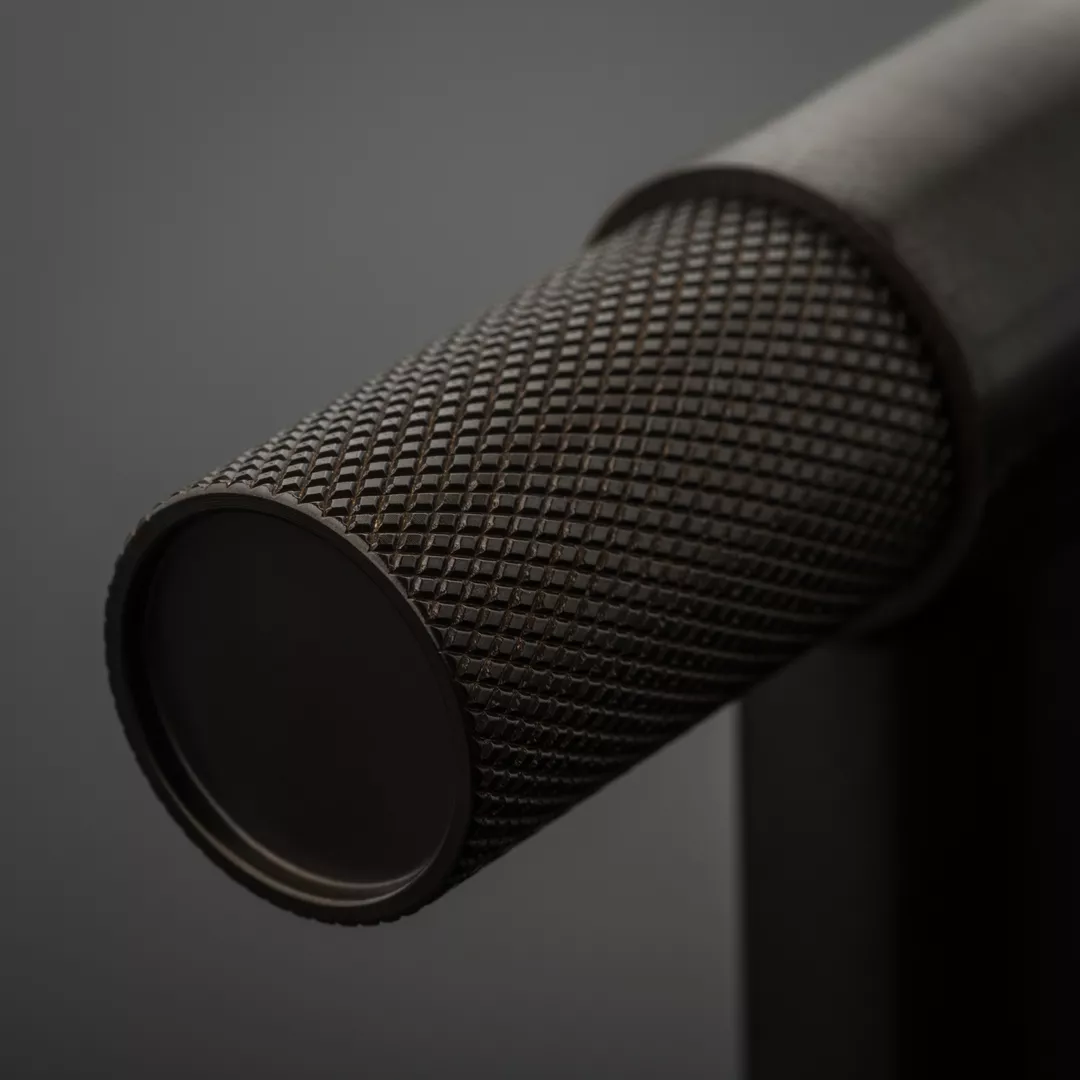 Diamond Knurled Texture on a black background in Dark Bronze Waxed - DBZW