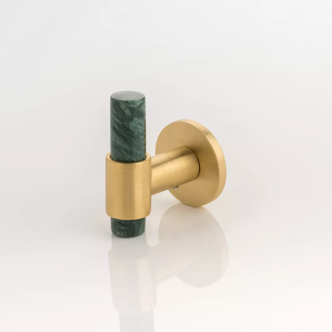 Collet Garment Hook (HK1021) in Brushed Brass Waxed - BBW & GGM on a white background.