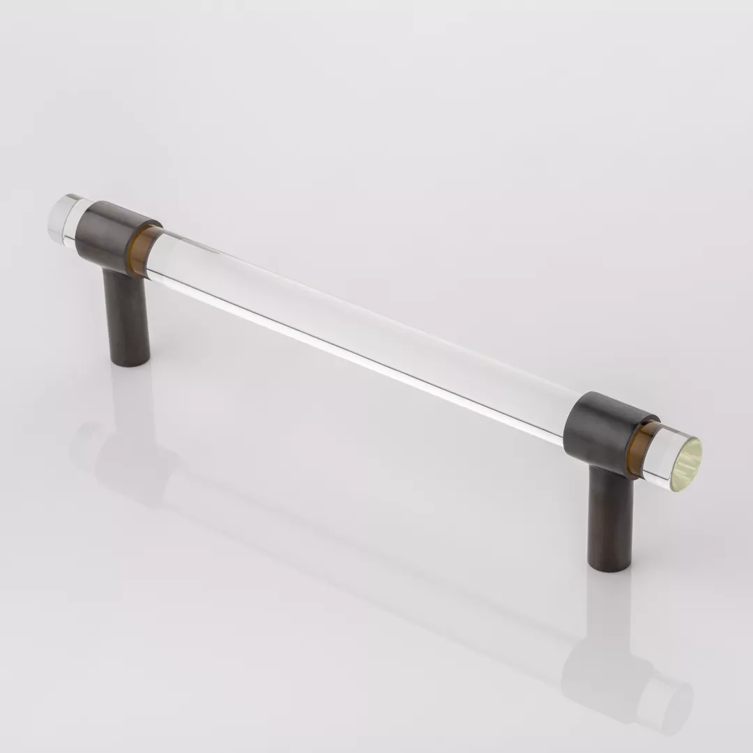 CZ Glass Door Pull (DP1054) in Dark Bronze Waxed - DBZW on a white background.