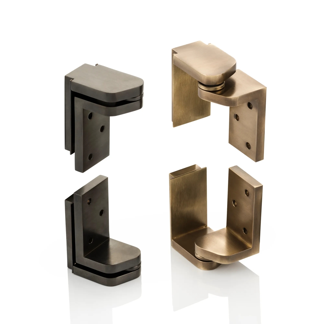 Pivot Hinge Set for Cabinets (PV1020.01) in Dark Bronze Waxed - DBZW & Mid Antique Brass Waxed - MABW.
