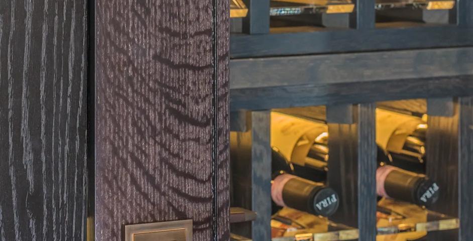 31-33 Lennox Gardens - Wine Storage with Holmes Lever with Leather (LV1100) in Dark Bronze Waxed - DBZW & Dark Brown Leather - JGL01
