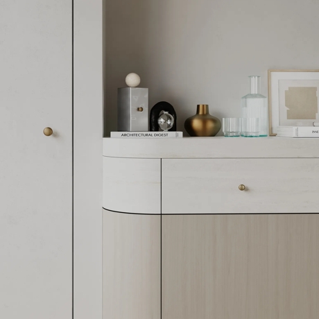 Study with Winfield Cabinet Pull (CP1161) in 3 sizes in Mid Antique Brass Waxed - MABW