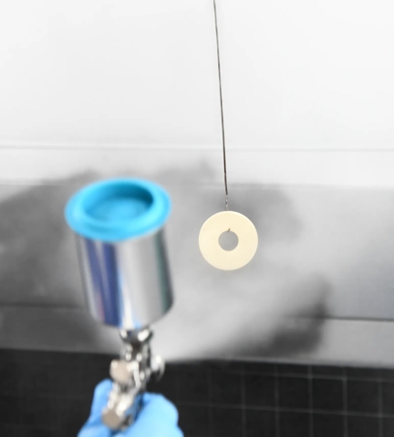 Ceramic finishes - spraying a rose in clear coat (Brushed Brass Ceramic - CBB)