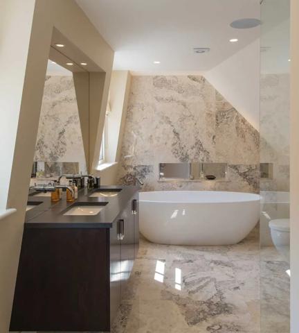 11 Clabon Mews - Bathroom with Ledge Cabinet Handle (CH1017) in Polished Nickel - PN