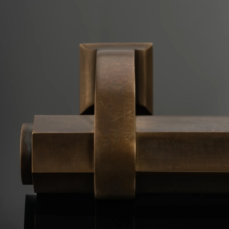 Adelphi Door Pull (DP1015) Bolt-through in Mid Antique Brass Waxed - MABW Arty.