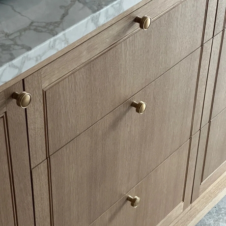 Atelier Hillier Private Residence - Cabinetry featuring Huntingford Cabinet Pull (CP1104) in Mid Antique Brass Waxed - MABW