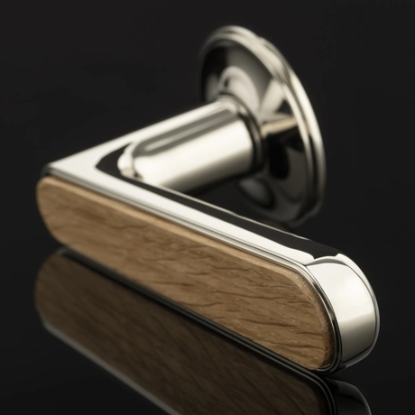 Halsey III Lever (LV1192) in Polished Nickel - PN & Oak - OA3.jpg