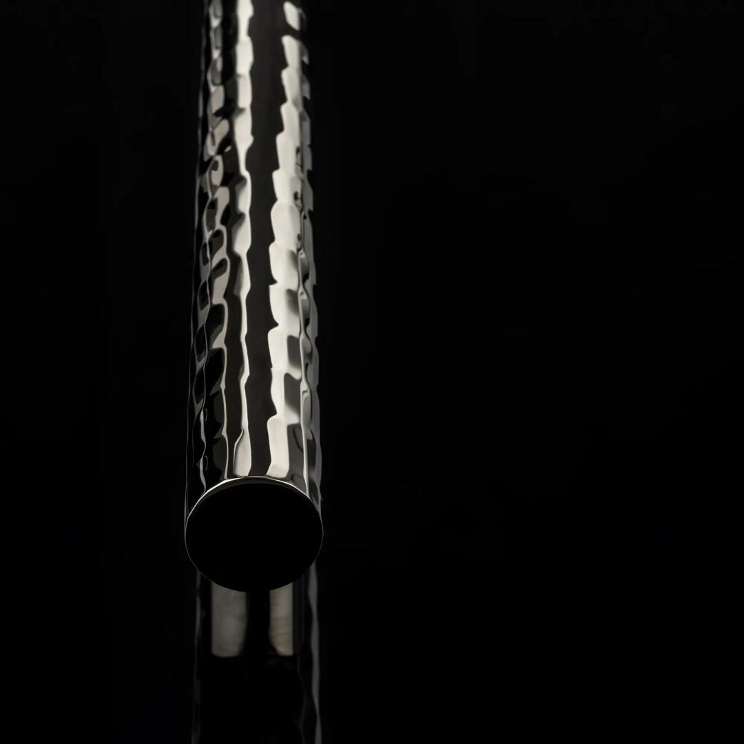 Rolled & Hammered Door Pull (DP1055) in Polished Nickel - PN (Arty).