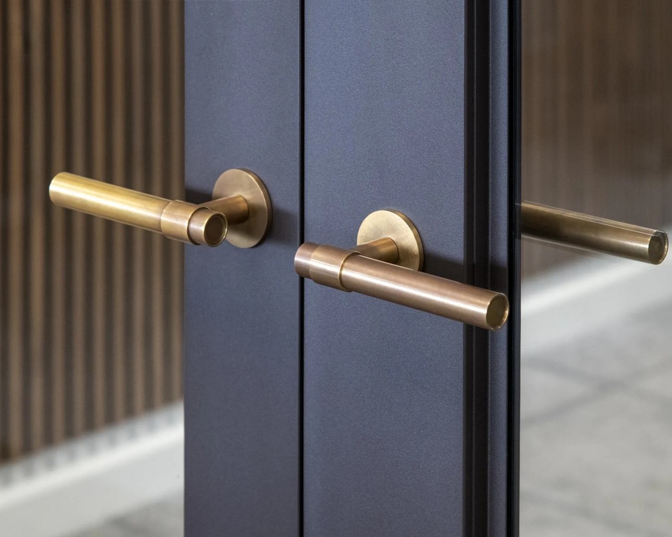 Montgomery Lever Handle (LV1108) in Mid Antique Brass Waxed - MABW after 3 years use