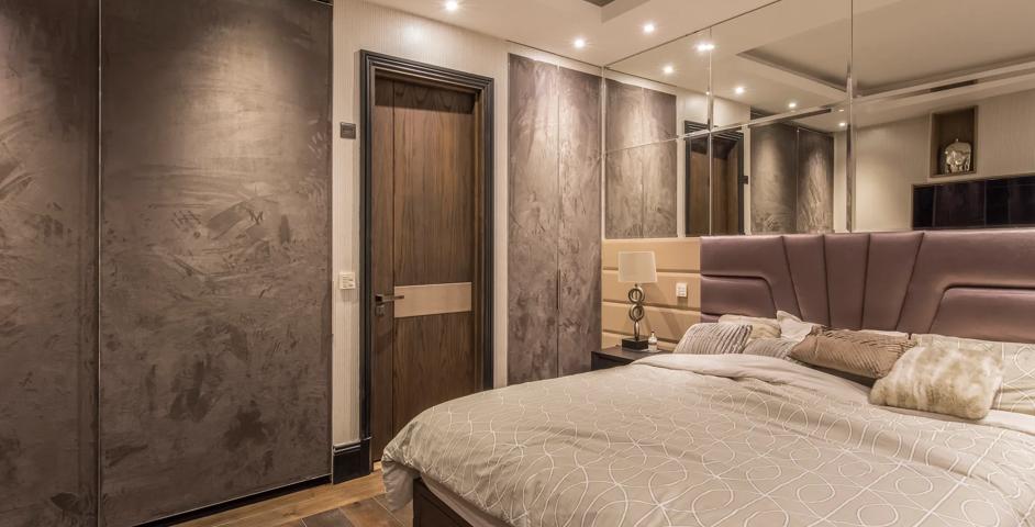 99 Park Lane - Bedroom with Williamson Jnr II Lever (LV1154) & Square Stepped Euro Profile Escutcheon (ES1076) in Dark Bronze Waxed - DBZW