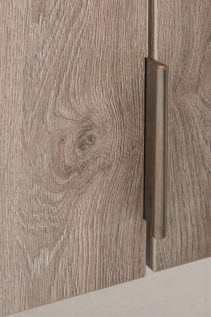 Bartlett Small Round Edge Pull (EP1001) in Dark Bronze Waxed - DBZW on veneered wood doors.jpg