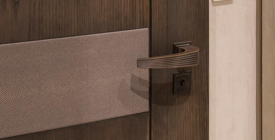 99 Park Lane - Bedroom with Williamson Jnr II Lever (LV1154) & Square Stepped Euro Profile Escutcheon (ES1076) in Dark Bronze Waxed - DBZW