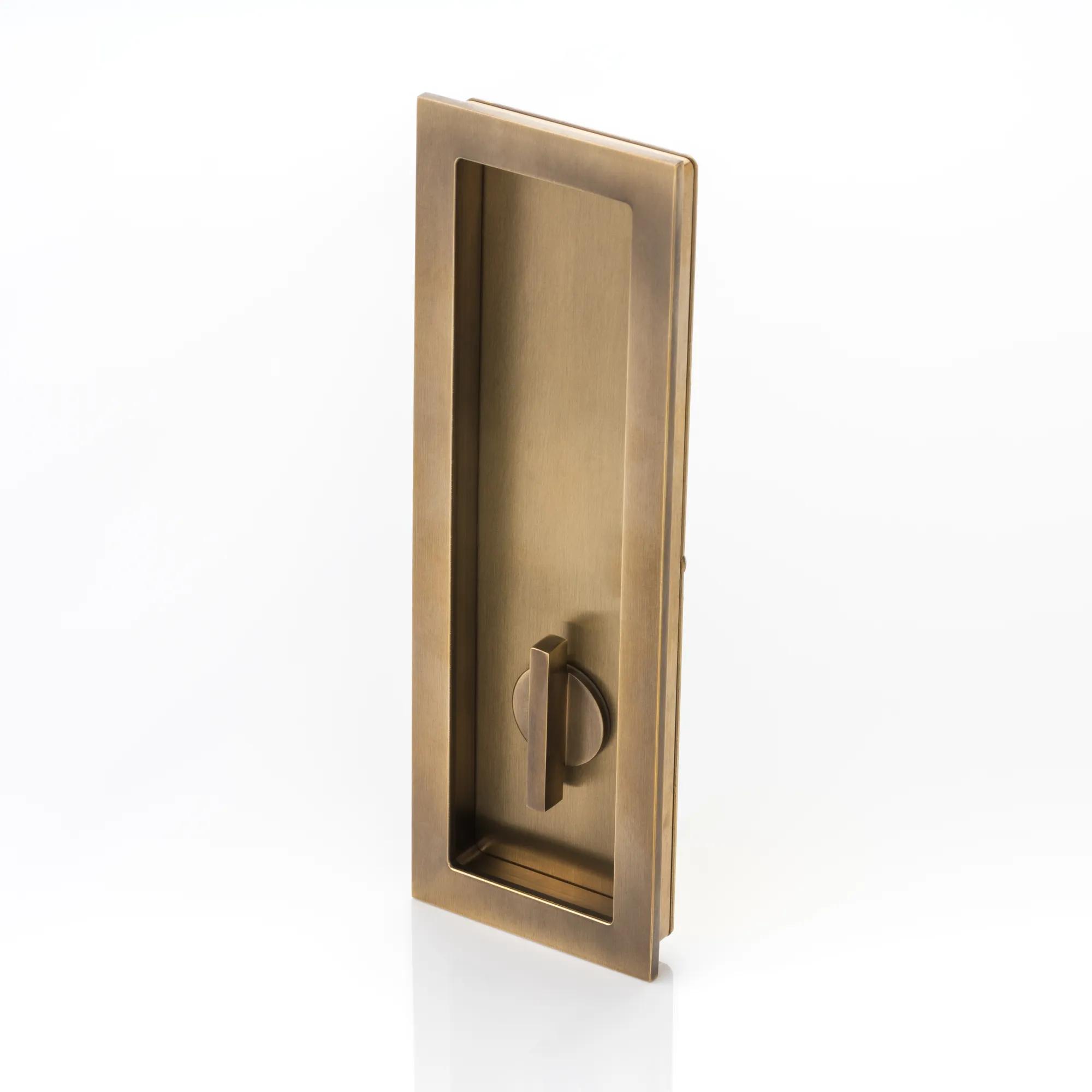 Rectangular Recessed Pull with Privacy Turn