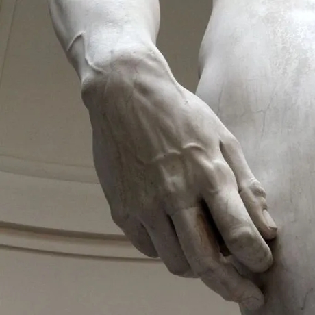 Contour Inspiration - Close Up of Michelangelo's David showing hand