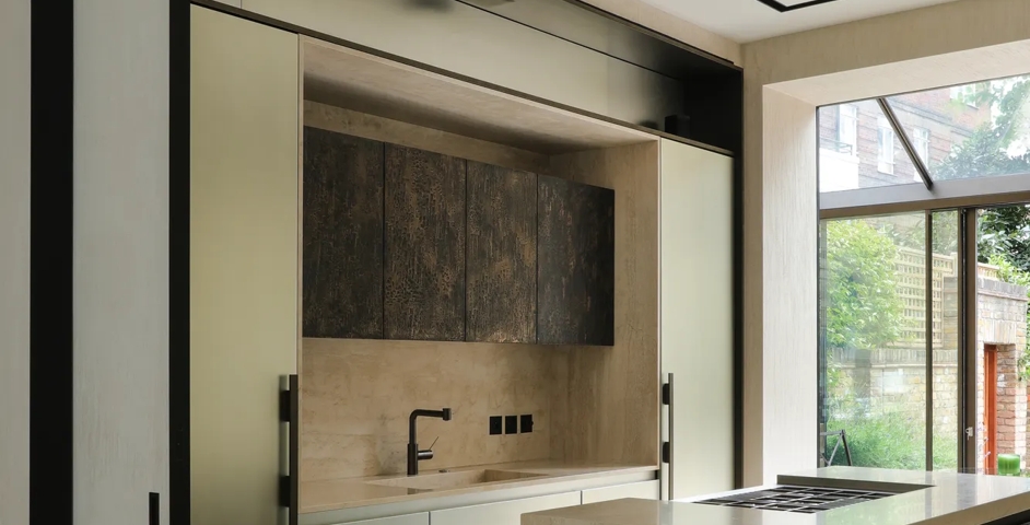 Walpole, Chelsea - Kitchen with Slim Rectangular Recessed Pull (SF1079) in Dark Bronze Waxed - DBZW