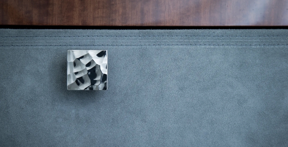 My Turquoise - Solid Brass Hammered Cabinet Pull (CP1014) in Polished Stainless Steel - PSS.