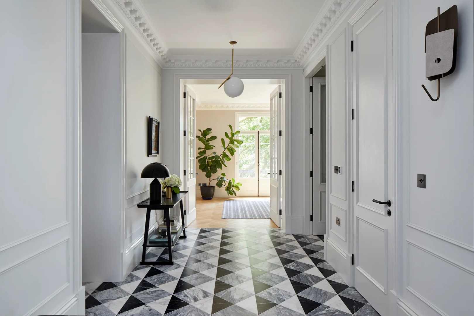Styling Neutrals - Hallway with Darlington Lever (LV1158), Release (RL1034) & Ethan Butt Hinge (HG1038) in Dark Bronze Waxed - DBZW