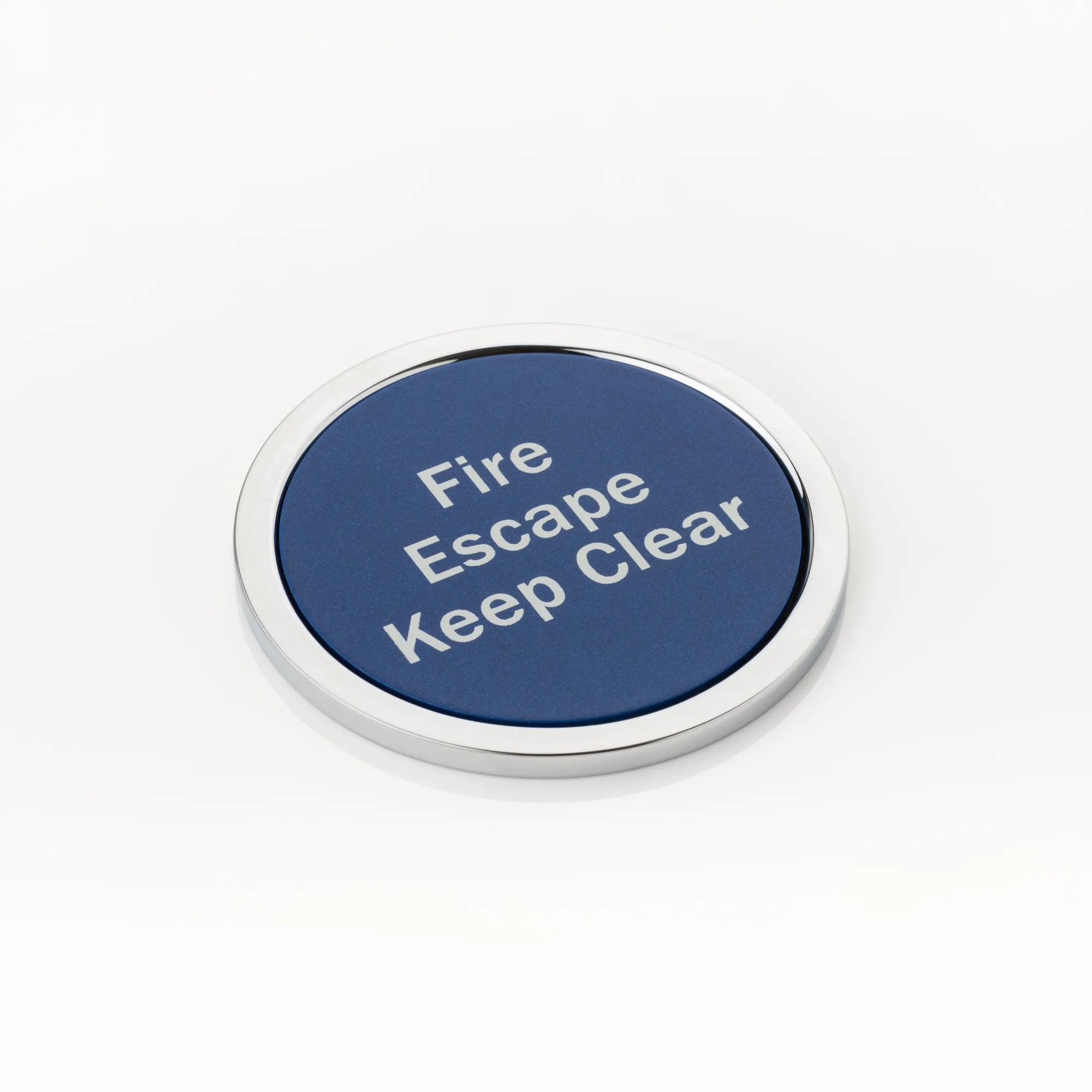 Vsafety Gebotsschild 'Fire Escape Keep Clear' – Selbstklebend, 150x200 Mm, Blau