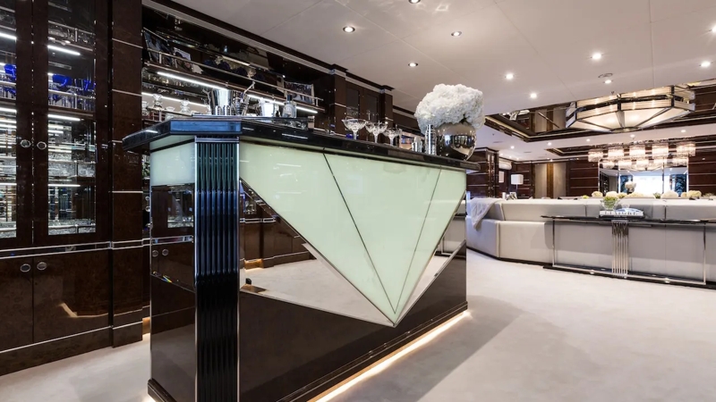 Benetti Bar with Circular Recessed Handles in Polished Chrome - PC