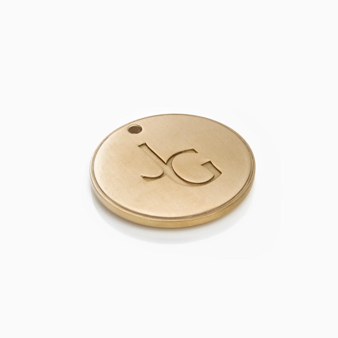 JG Sample Finish Disc New Logo - BBW - Brushed Brass Waxed