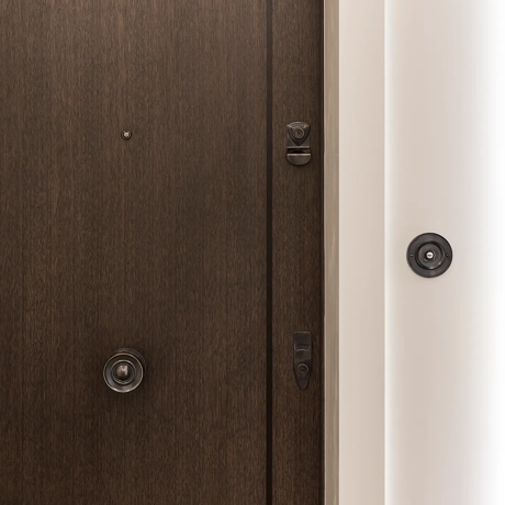 5-6 Connaught Place - Bespoke Remmington Statement Entrance Door Pull & Security Door Viewer (ED1026) in Dark Bronze Waxed - DBZW