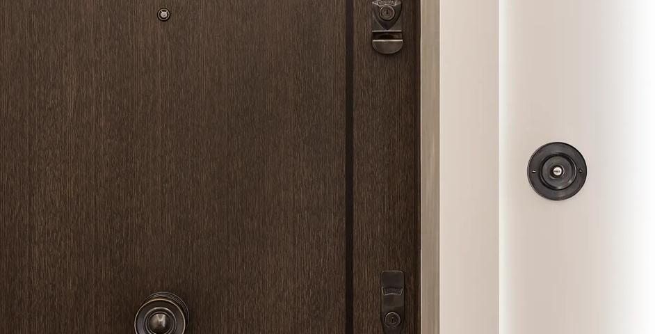 5-6 Connaught Place - Bespoke Remmington Statement Entrance Door Pull & Security Door Viewer (ED1026) in Dark Bronze Waxed - DBZW