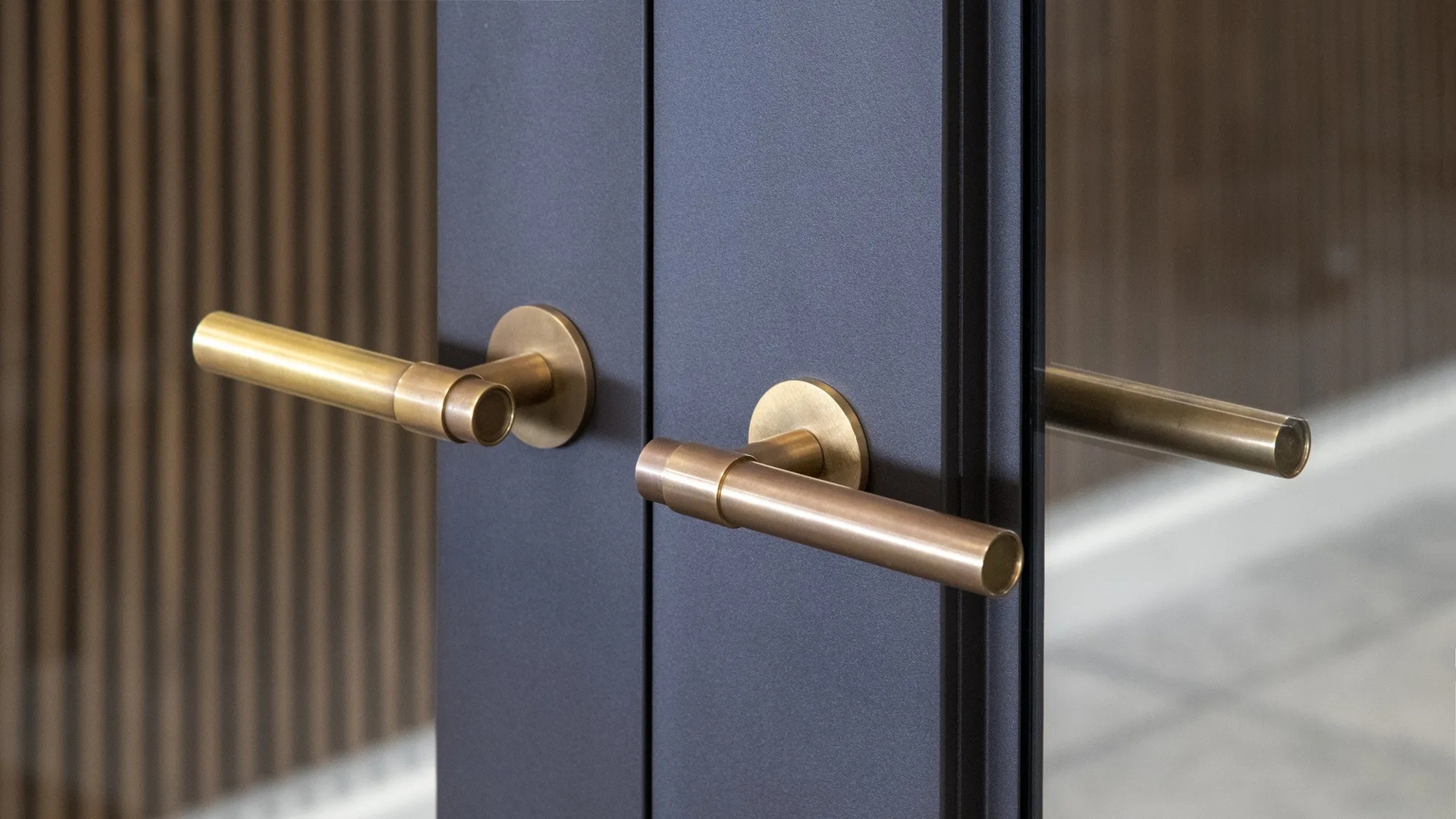 Montgomery Lever Handle (LV1108) in Mid Antique Brass Waxed - MABW after 3 years use