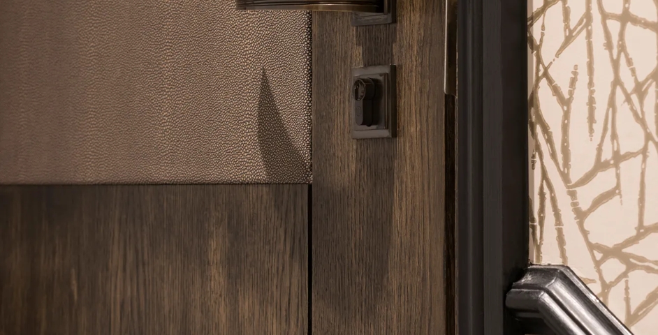 99 Park Lane - Bedroom with Williamson Jnr II Lever (LV1154) & Square Stepped Euro Profile Escutcheon (ES1076) in Dark Bronze Waxed - DBZW