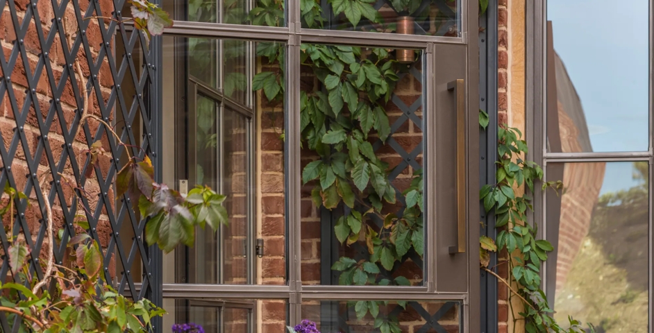 Beaverbrook - External Door with Cube Door Pull (DP1009) in Dark Bronze Waxed - DBZW