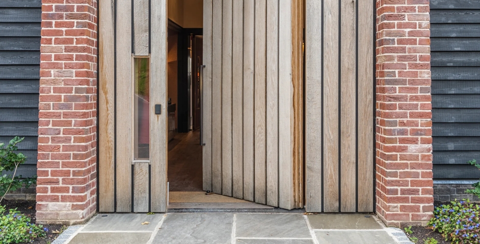 Beaverbrook - Entrance with Cube Door Pull (DP1009) in a bespoke size in Dark Bronze Waxed - DBZW