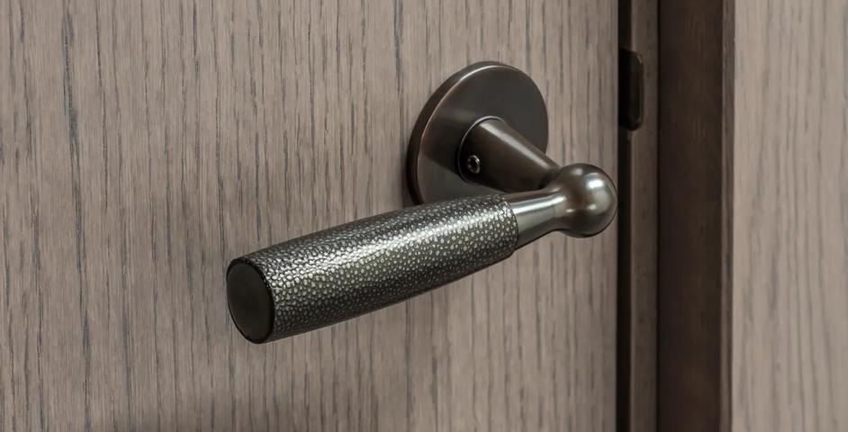 5-6 Connaught Place - Internal Door with Bennett Lever with Shagreen (LV1107) in Dark Bronze Waxed - DBZW