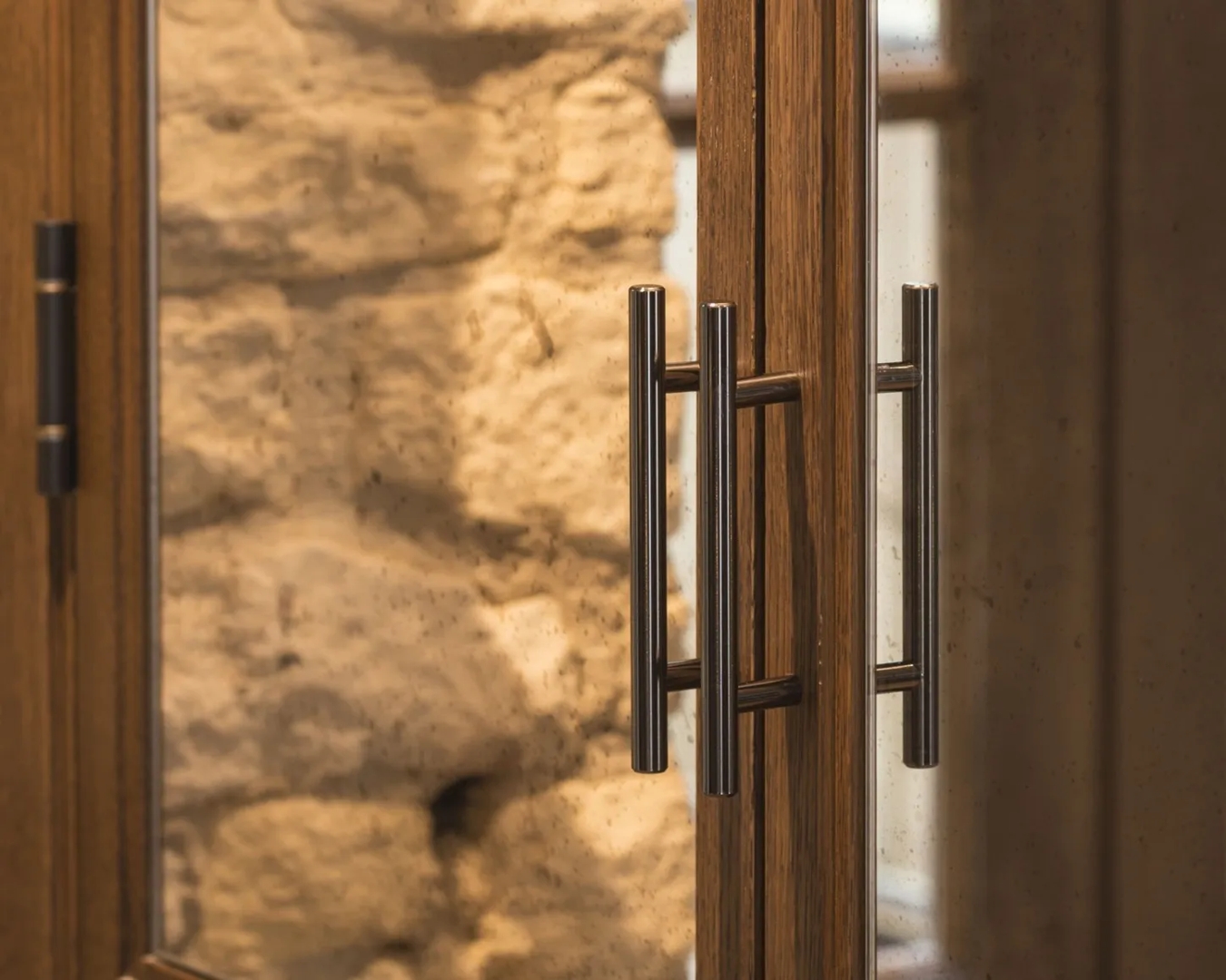 Dormy House Hotel & Spa - Double doors with Davis Door Pull (DP1007) in Brushed Nickel - BN