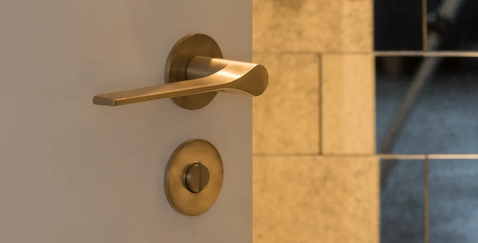 10 Hill Road - Bathroom with Fonteyn Lever (LV1045) & Release (RL1015) in Brushed Brass Waxed - BBW
