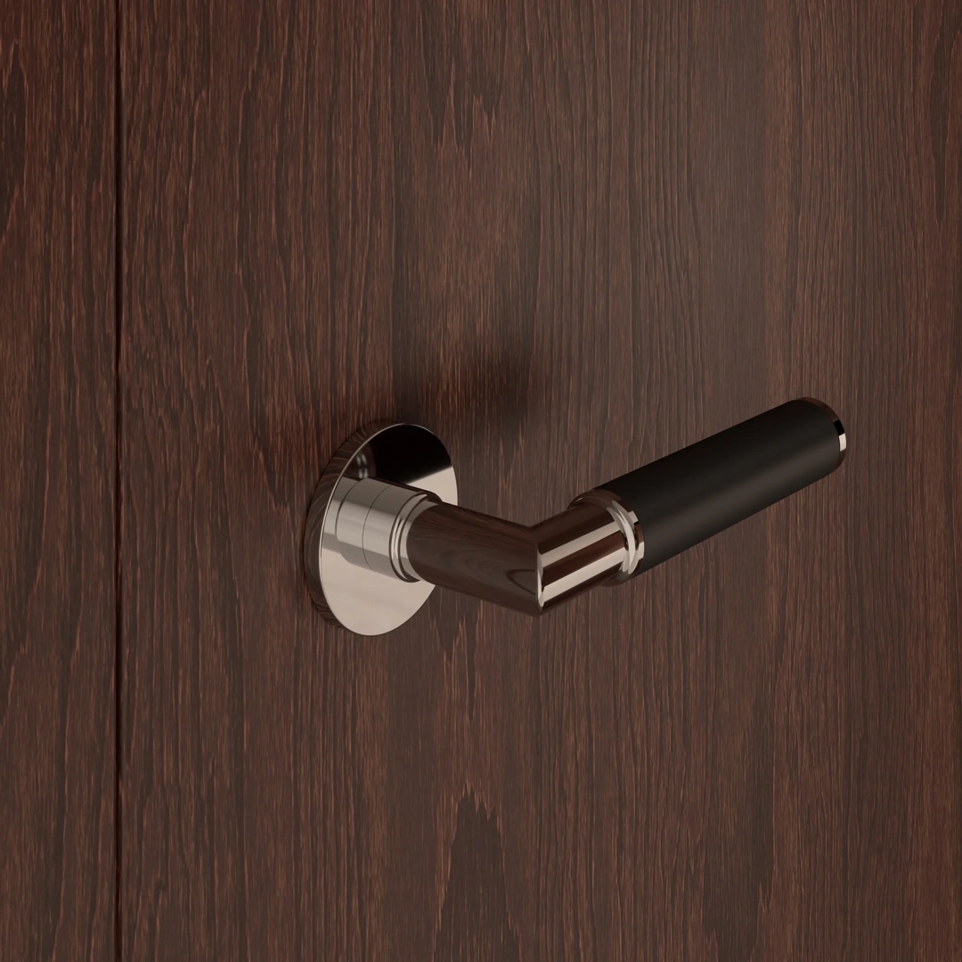 Bespoke Lever Handle (SP13209) in Polished Chrome - PC and Soft Black Ceramic - CSB